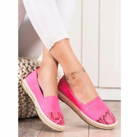 Bestelle Alpargatas Con Inserción De Estampado De Serpiente rosado 3
