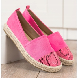 Bestelle Alpargatas Con Inserción De Estampado De Serpiente rosado 1