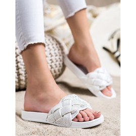 Groto Gogo Pantuflas Textiles Con Cristales blanco 2 Groto Gogo Pantuflas Textiles Con Cristales blanco 2