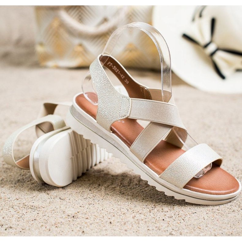 Best Shoes Sandalias sin cordones con purpurina dorado 1