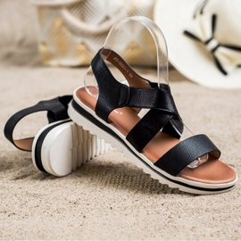 Best Shoes Sandalias sin cordones con purpurina negro 3