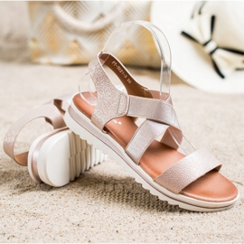 Best Shoes Sandalias sin cordones con purpurina dorado 1