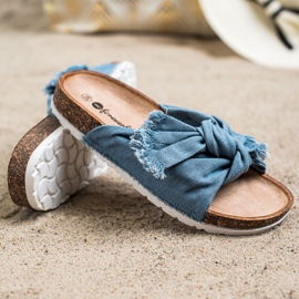 Forever Folie Cómodas pantuflas textiles azul 1 Forever Folie Cómodas pantuflas textiles azul 1