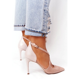 Tacones de ante Visconi 7400TAS / 239 beige rosa 4