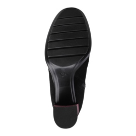 Marco Shoes Botas de piel de ante negro con tacón morado e inserciones moradas violeta 6