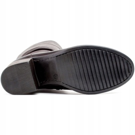 Marco Shoes Cosaco de cuero arrugado marrón oscuro 4