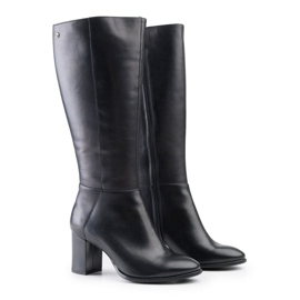 Marco Shoes Botas Marco piel flor negra negro 1