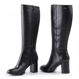 Marco Shoes Botas Marco piel flor negra negro 2