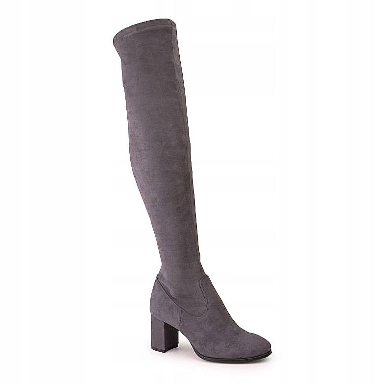 Marco Shoes Botas de mujer grises altas y entalladas confeccionadas en tejido stretch 1 Marco Shoes Botas de mujer grises altas y entalladas confeccionadas en tejido stretch 1