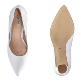 Marco Shoes Salones clásicos de piel blanca blanco 5