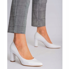 Marco Shoes Salones clásicos de piel blanca blanco 2