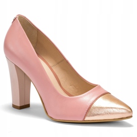 Marco Shoes Zapatos de salón Marco rosas con puntera dorada rosado 1