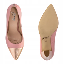 Marco Shoes Zapatos de salón Marco rosas con puntera dorada rosado 2