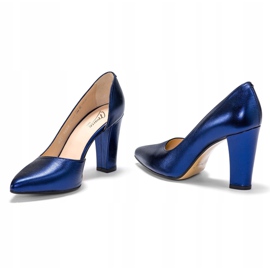 Marco Shoes Zapatos azul marino con un lado abierto 2