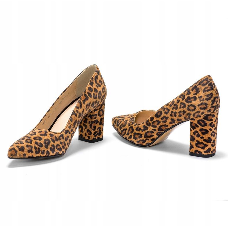 Marco Shoes Salones Marco 1066P de piel pantera marrón 2