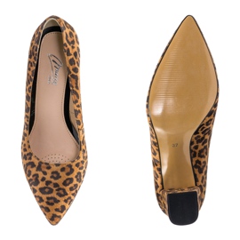 Marco Shoes Salones Marco 1066P de piel pantera marrón 1