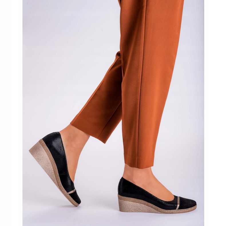 Marco Shoes Zapatos 1205P Marco en la cuña negro 1