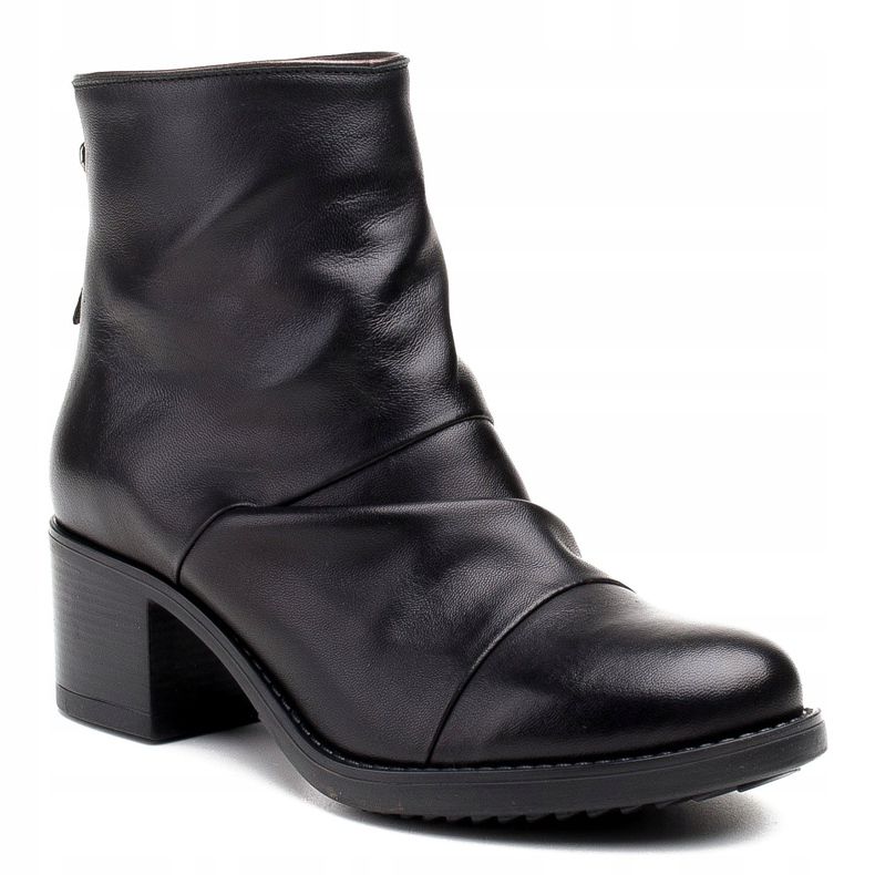 Marco Shoes Botas de mujer 1258B Marco de piel arrugada negro 1