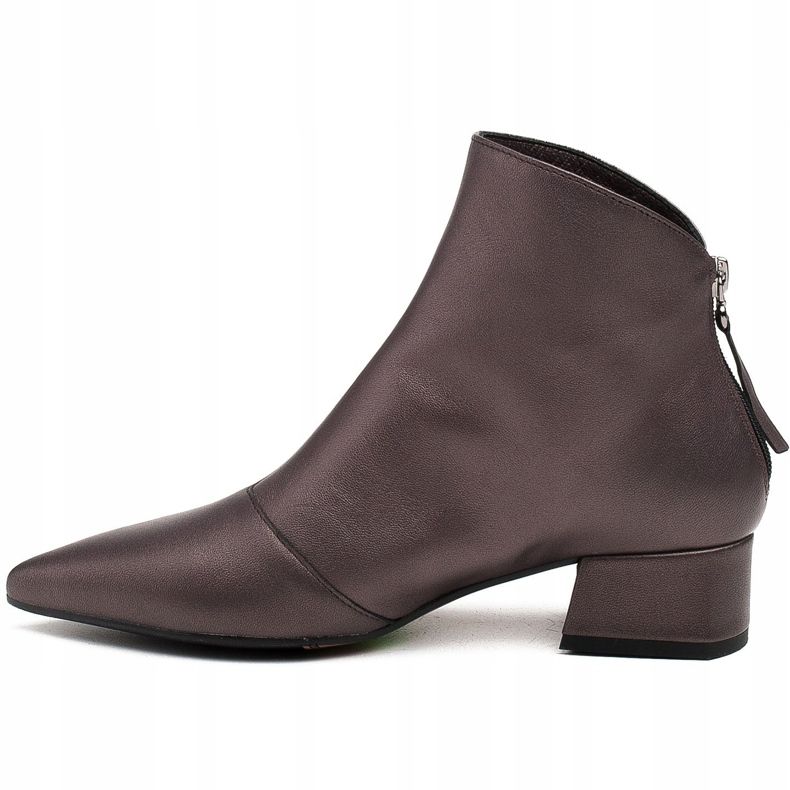 Marco Shoes Botas Marco 1288B con tacones bajos en piel marrón 2