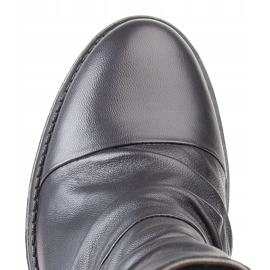 Marco Shoes Cómodas botas de piel negra con fruncido negro 4