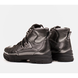 Marco Shoes Botas deportivas de piel gris brillante 6