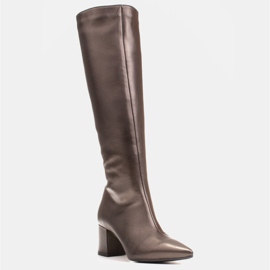 Marco Shoes Botas de mujer elegantes 1376K en color marrón metalizado 1