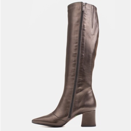 Marco Shoes Botas de mujer elegantes 1376K en color marrón metalizado 2