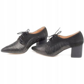 Marco Shoes Zapato negro con cordones 1248P de ante con estampado 3