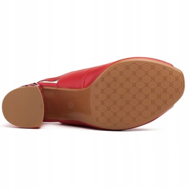 Marco Shoes Sandalias de piel roja con tacón 3D rojo 7