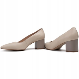 Marco Shoes Zapatos de salón beige 1038P con tacón estable 3