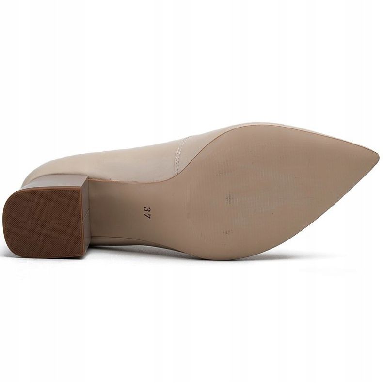 Marco Shoes Zapatos de salón beige 1038P con tacón estable 1