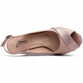Marco Shoes 1142P sandalias rosa con correa metálica rosado 5