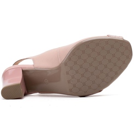 Marco Shoes 1142P sandalias rosa con correa metálica rosado 6