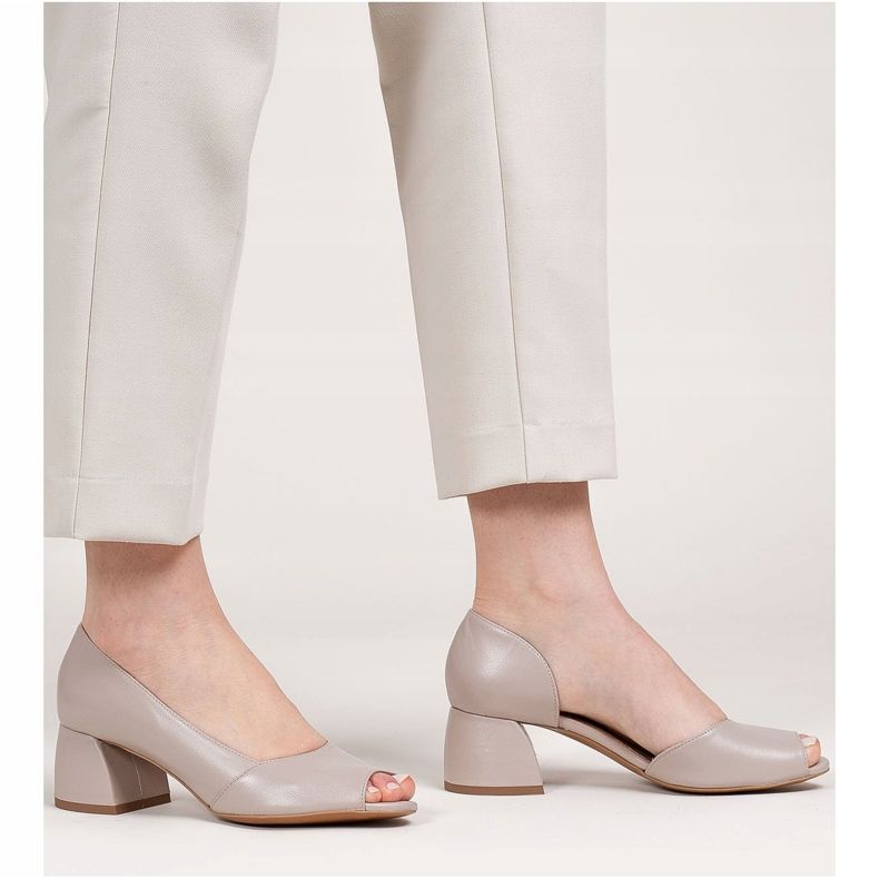 Marco Shoes Sandalias de piel beige 1505P 1