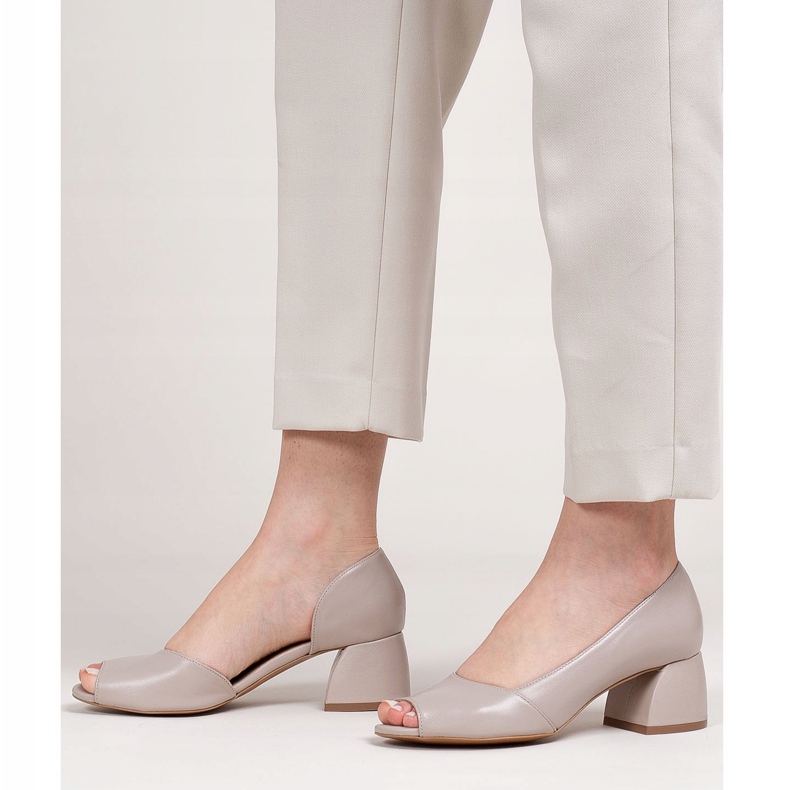 Marco Shoes Sandalias de piel beige 1505P 2