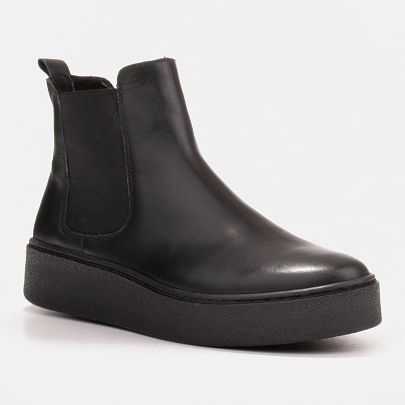 Marco Shoes Botas bajas de suave piel natural. negro 1