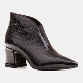 Marco Shoes Botines 1460B slim de piel negra con parte superior de goma negro 2