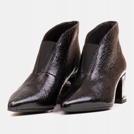 Marco Shoes Botines 1460B slim de piel negra con parte superior de goma negro 5
