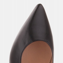 Marco Shoes Salón de mujer con motivo floral en tacón bajo negro 7