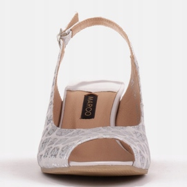 Marco Shoes Sandalias de mujer elegantes con acento metálico plata 2