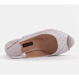 Marco Shoes Sandalias de mujer elegantes con acento metálico plata 4