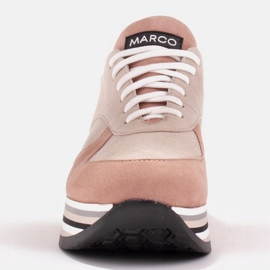 Marco Shoes Zapatillas de suela gruesa de cuero natural beige 2