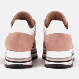 Marco Shoes Zapatillas de suela gruesa de cuero natural beige 4