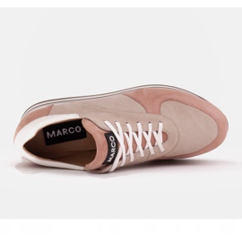 Marco Shoes Zapatillas de suela gruesa de cuero natural beige 6