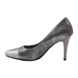 M.Daszyński Zapatos de salón brillantes Daszyński DA28 gris 2