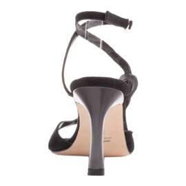 Marco Shoes Sandalias de mujer, ante rayas negro 4
