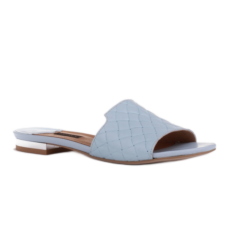 Marco Shoes Zapatillas de mujer elegantes fabricadas en piel repujada azul 1