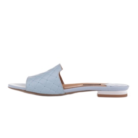 Marco Shoes Zapatillas de mujer elegantes fabricadas en piel repujada azul 2