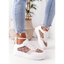 Calzado deportivo Zapatillas en la plataforma blanco y dorado Allisone 2