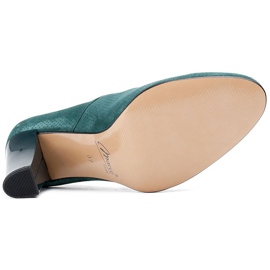 Marco Shoes Zapatos de salón 777P verdes hechos de cuero de gamuza único con lunares 3D 6